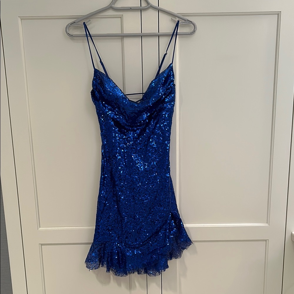 Stunning Electric Blue Sequin Party Dress!